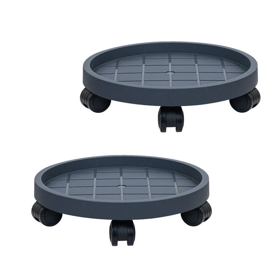 2 Pack 14 Inch Heavy Duty Plant Caddy with Wheels, Rolling Plant Stand Pot Trolley, Wheeled Planter Saucer Tray, Potted Flower Mover with Casters for Indoor Outdoor