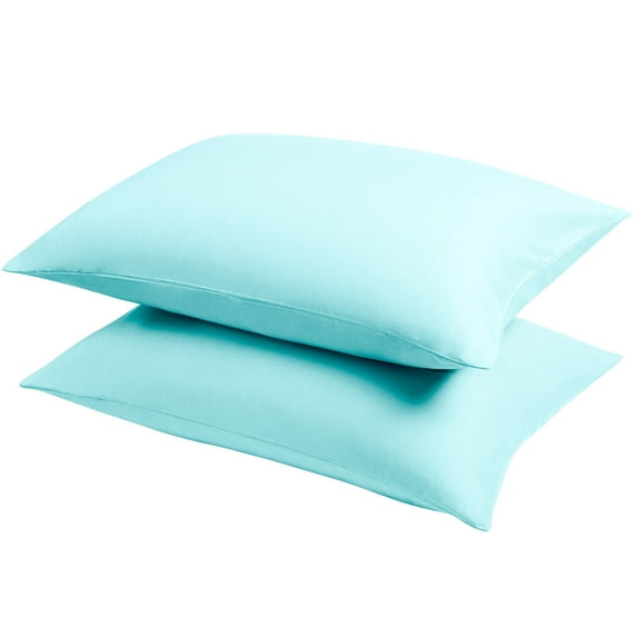 2 Pack 14" x 20" Microfiber Toddler Pillowcases with Envelope Closure, Soft and Breathable Small Pillow Covers for Travel, Aqua Blue, ( Pillow not included )