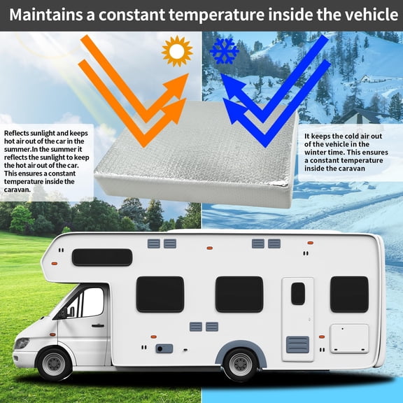 2-Pack 14"x14"x3" RV Vent Insulator, Reflective Cover, Foam Vent Cushion for Skylights and Sunroofs