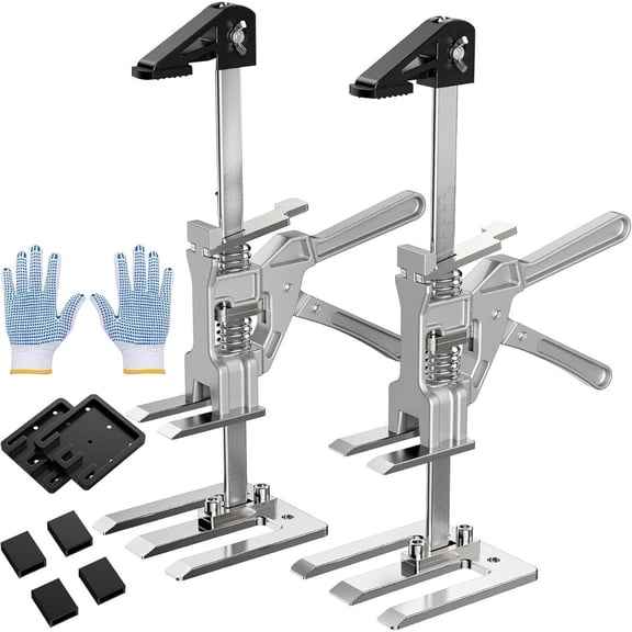2 Pack 15.4 Inch Labor Saving Arm Jack Hand Lift Tool with Fine Adjustment, Height Regulator Manual Lifting Adjustable for Door Panel Drywall Tile Cabinet Furniture Lifter Support