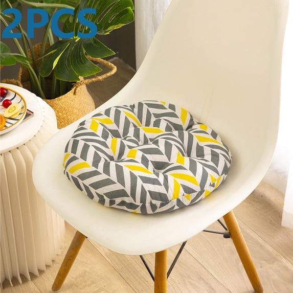 2 Pack 15.7 Inch Round Stool Cushions, Flock Non-Slip Thickened Sponge Seat Pads, All Season Round Chair Cushions for Bar Stools Kitchen Dining (Gray)