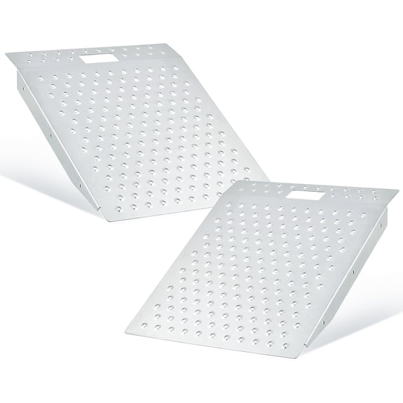 2 Pack 1500 lb Shed Ramp 29x48 In Anti-Slip Punch Plate for ATV Lawn Mower Motorcycle