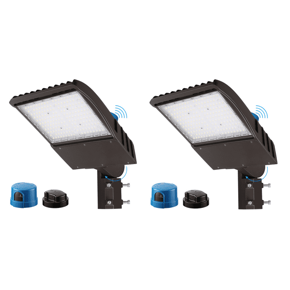 2 Pack 150W Commercial Pole Barn Lights, Waterproof Street Lighting for Parking Lot Yard
