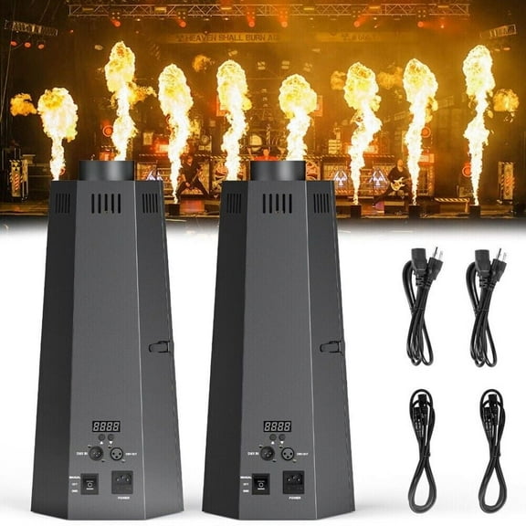 2 Pack 150W Hexagonal Flame Thrower Stage Bar DMX512 Flame Thrower Outdoor Performance Real Flame Machine