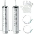 thumbnail image 1 of 2 Pack 150ml Large Syringes With 2 Tubes And 100Pcs Disposable Plastic Gloves, Extra Large Reusable Plastic Syringe For Glue Dispensing, Scientific Labs, Watering, Refilling, Feeding, Measuring, 1 of 7