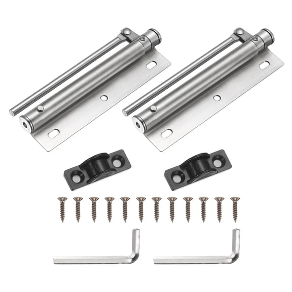 2 Pack 155mm Stainless Steel Automatic Safety Spring Door Closer, Silver Tone