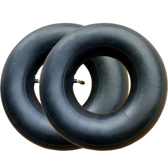 2 Pack 15X6.00-6 Inner Tubes with TR-87 Bent Valve Stem Suitable forLawn Mower,Yard Tractors,Wheelbarrows,ATVs,and More