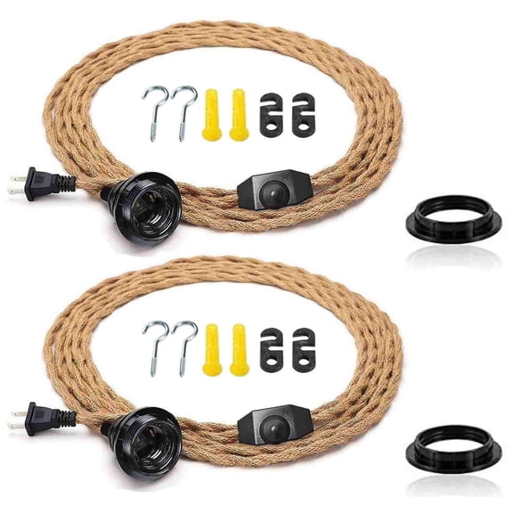 2 Pack 15ft Pendant Light Cord Kit For Farmhouse Retro DIY Projects