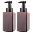 thumbnail image 1 of 2 Pack 15oz Foaming Soap Dispenser Refillable Plastic Pump Bottles Amber Brown Foam Hand Soap Containers for Bathroom Kitchen, 1 of 6
