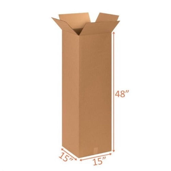 (2 Pack) 15x15x48 Size Shipping and Packing Box - Cardboard