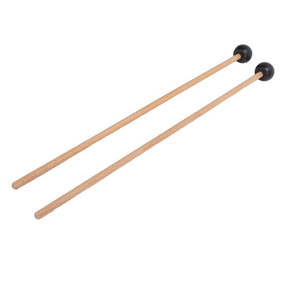 2-Pack 16.5 Inch Rubber Head Solid Wood Handle Glockenspiel Mallets for Xylophone, Marimba, and Tongue Drum 2PCS 16.5 Inch rubber wood