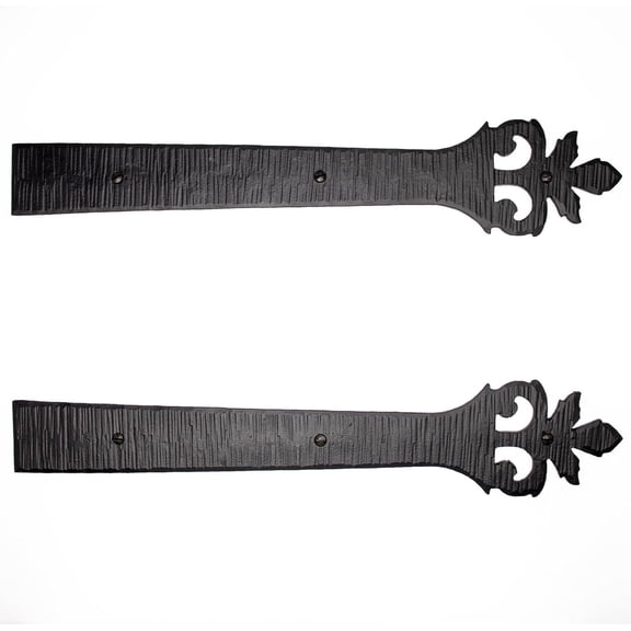 2 Pack 16 Inch Black Faux Strap Hinges - Decorative Dummy Faux Doors Hinge – Rustic Iron Hinges for Farmhouse Shutter, Carriage Door, Barn Door, Castle Door, and Gates – The Tuscan Series