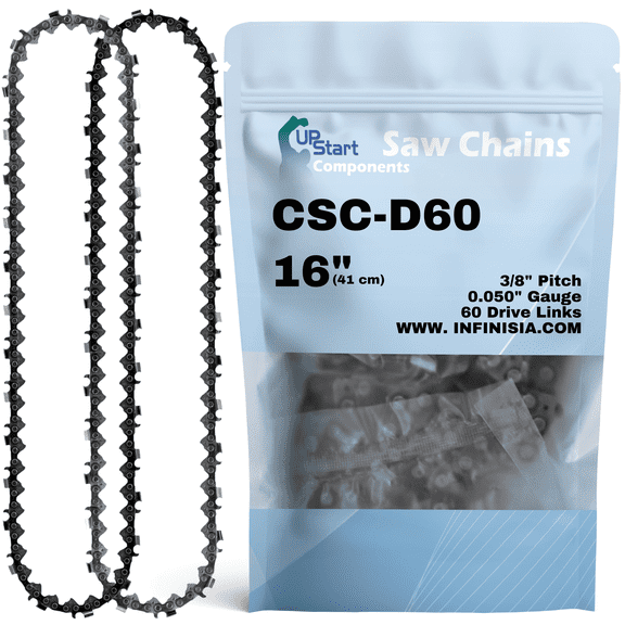 2-Pack 16-Inch Chainsaw Chain Replacement for Olympyk 264 - D60 (16", 3/8", .050", 60 Drive Links)