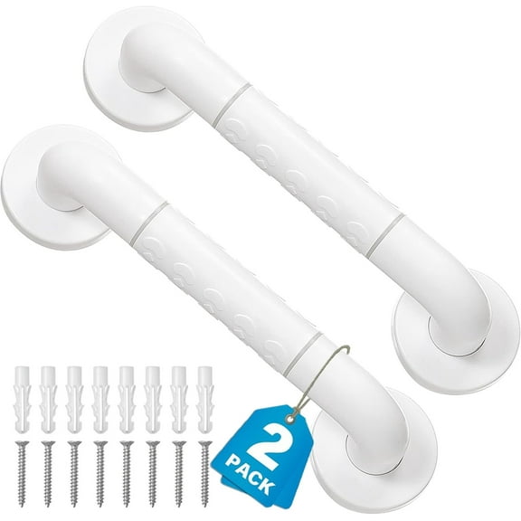 2 Pack 16 Inch Grab Bars for Bathtubs and Showers, Anti Slip Shower Grab Bars Shower Handle Toilet Handicap Elderly Senior Assist Bathroom Safe Handle