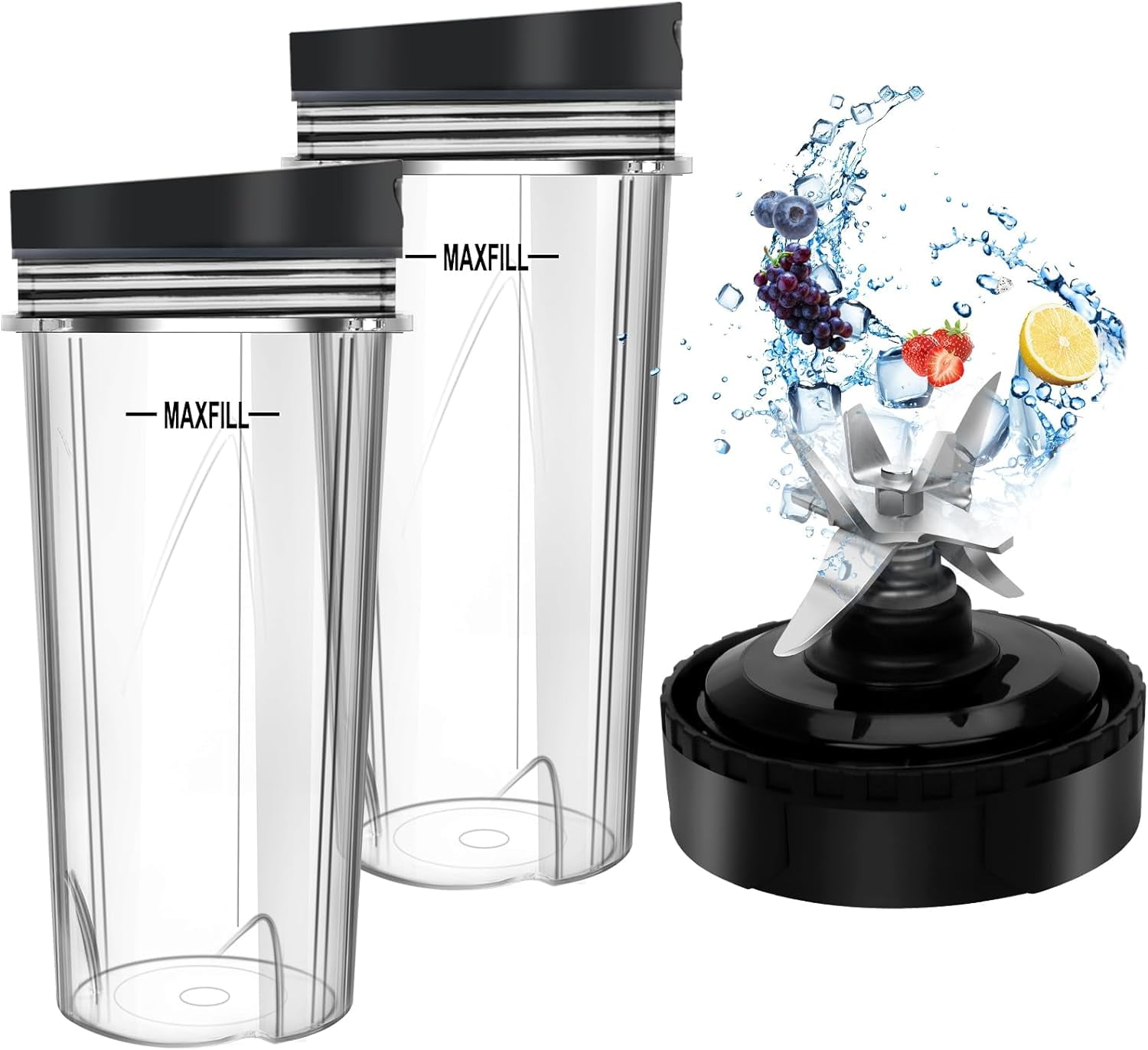 2 Pack 16 Oz Single Serve Cups & 6 Fins Blender Blade Assembly, Replacement Parts for Nutri Ninja Compatible with Nutri Ninja BL660 1500WBL770A 30/ BL770 30/BL773CO 30/BL771 30/BL772 30/ 1200W BL780 - Walmart.com