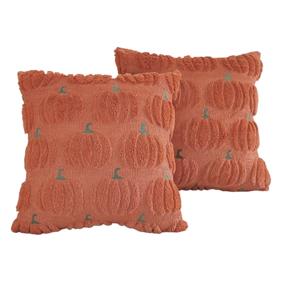 2 Pack 16 X 16 Inch Pumpkin Throw Pillow Covers Halloween Pumpkin Decorations Fall Pumpkin Decor Halloween Throw Pillow Covers for Couch Living Room Bedroom Caramel