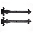 thumbnail image 1 of 2 Pack 16 inch Faux Door Hinges Black Decorative Strap Hinge Wrought Iron Strap Barn Door Strap Hinges, Farm Gate Hinge, Carriage Door Hardware Nouvelle Fleur De Lis Series Borderland Rustic Hardware, 1 of 4