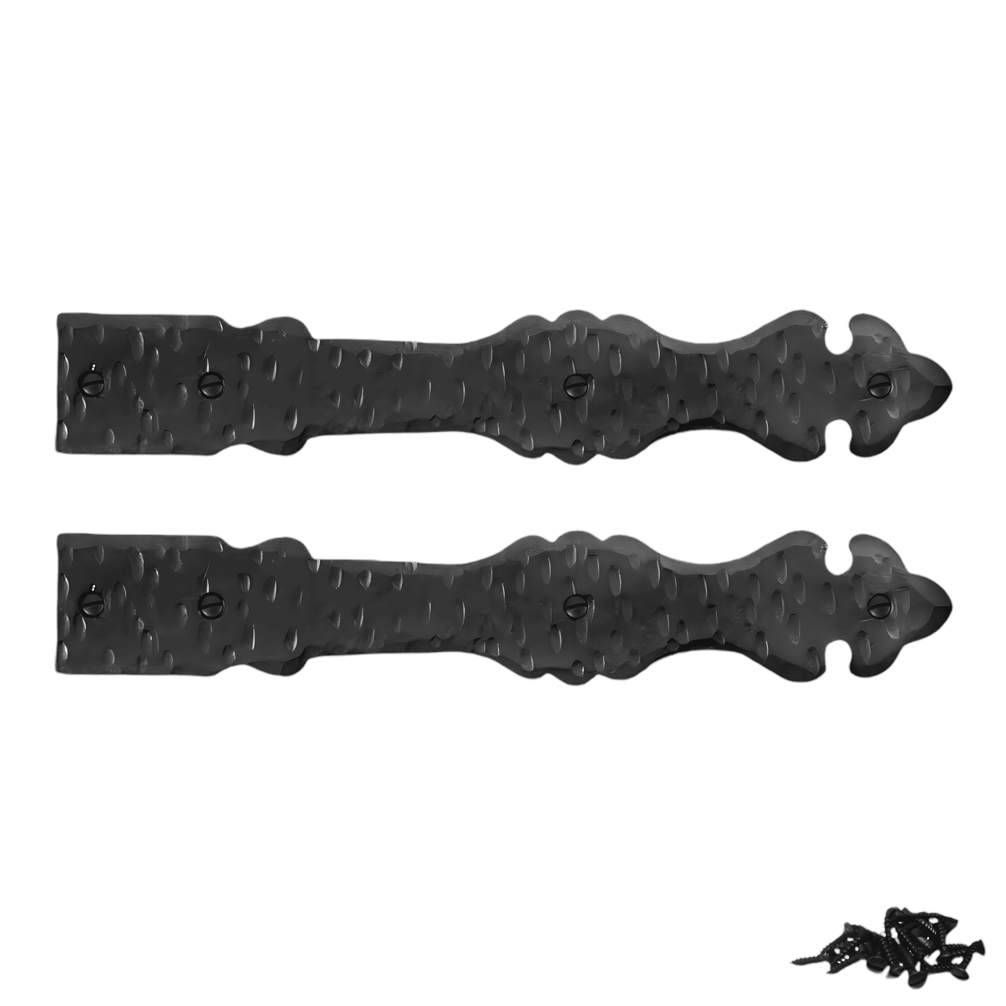 2 Pack 16 inch Faux Door Hinges Black Decorative Strap Hinge Wrought
