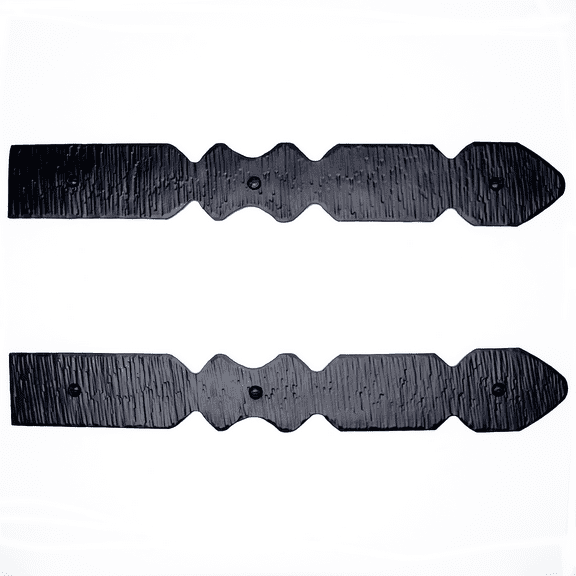 2 Pack 16 inch Faux Door Hinges Black Decorative Strap Hinge Wrought Iron Strap Barn Door Strap Hinges, Farm Gate Hinge, Carriage Door Hardware The Nuevo Leon Series by Borderland Rustic Hardware