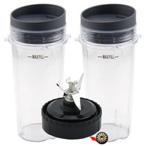 2 Pack 16 oz Cup with Lid and Blade Assembly Replacement Part 357KKU800 for Nutri Ninja Ultima Blenders BL810 BL820 BL830
