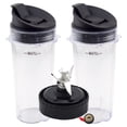 thumbnail image 1 of 2 Pack 16 oz Cup with Sip & Seal Lid and Blade Assembly Replacement Part 357KKU800 for Nutri Ninja Ultima Blenders BL810 BL820 BL830, 1 of 7