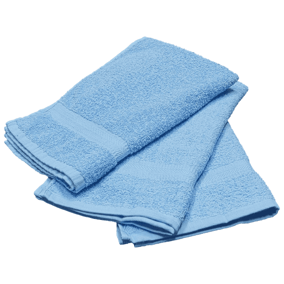 2 Pack 16 x 27 Light Blue 100% Cotton Hand Towels | Gym Spa Hair Salon Bath