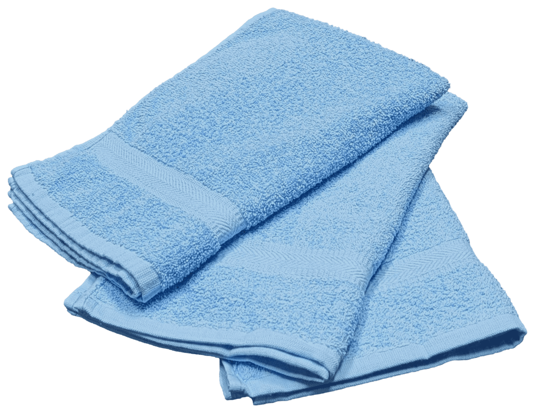 2 Pack 16 x 27 Light Blue 100% Cotton Hand Towels | Gym Spa Hair Salon