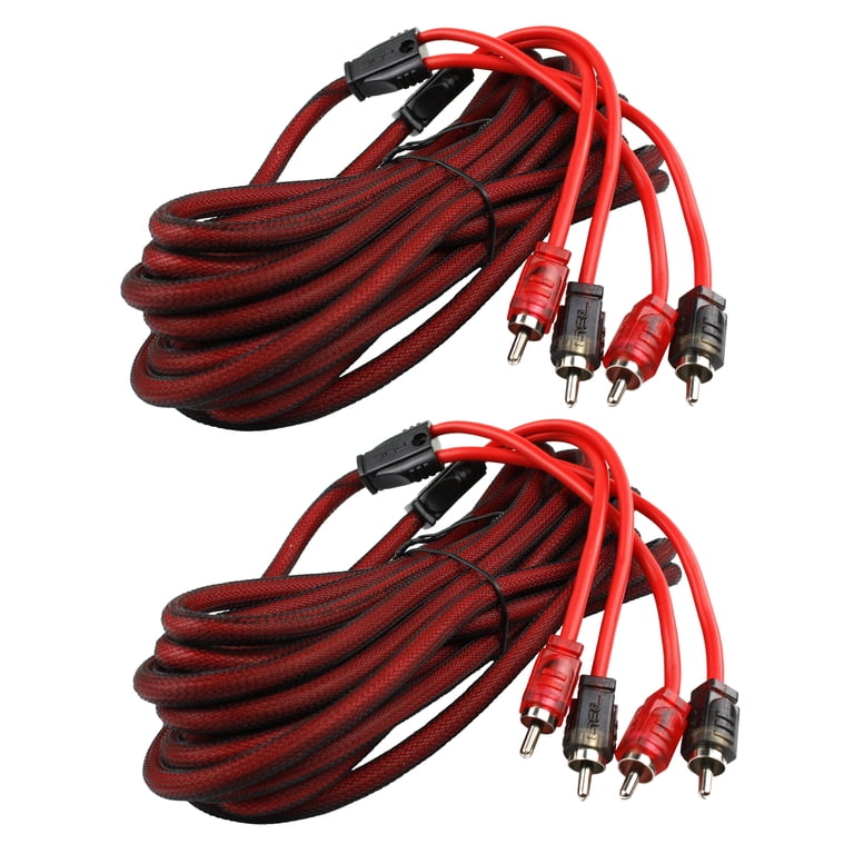 18ft Dual RCA Cable - Gold Plated Male To Male Stereo Audio Cable Noise Cancellation