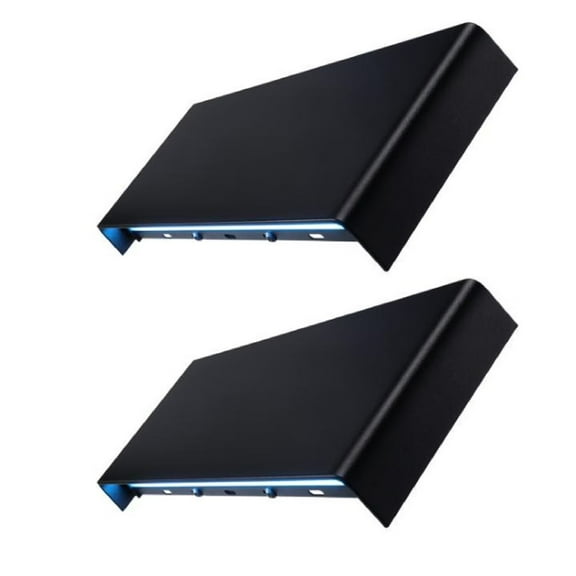 2 Pack 16" Modern Smart LED Wall Lighting Up Down Sconce Lamp Black Fixture, 26W