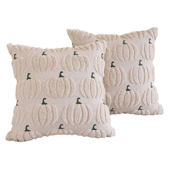 2 Pack 16X16 Inch Pumpkin Throw Pillow Covers Halloween Pumpkin Decor Farmhouse Fall Decor for Couch Bedroom Living Room Thanksgiving Home Decorations