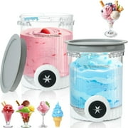 2-Pack 16oz Ice Cream Pint Containers with Lids - Compatible with Ninja Creami NC700/NC701 Series, Replacement for Swirl Ice Cream Maker, Dishwasher Safe