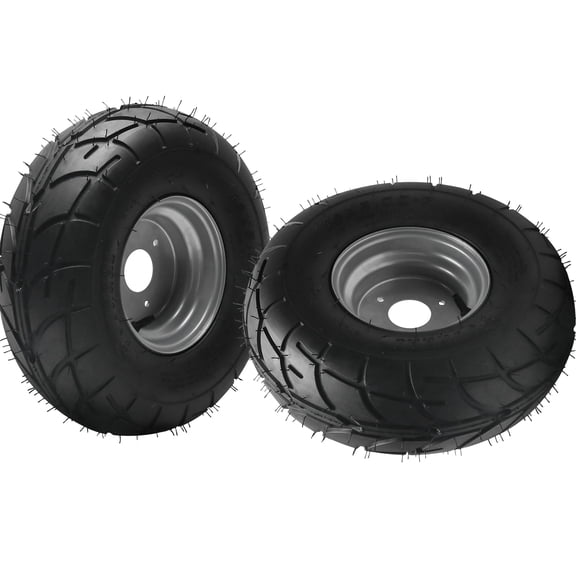 2 Pack 16x8-7 Go Kart Tire & Wheel Assembly 16x8.00-7 ATV Street Tyre - 3 Bolt Tubeless Road Tire for 70cc 110cc 125cc ATV, UTV, Quad, Buggy, Taotao, Coolster, Kazuma, Coleman Mini Bike - 7 Inch Whee
