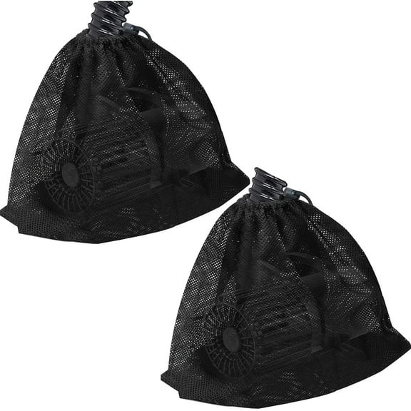 2 Pack 17.7" x 17.7" Pump Barrier Bag, Pond Pump Filter Bag, Black Media Bag Large Pump Mesh Bag for Outdoor Water Ponds Filters (2Pcs-17.7" x 17.7")