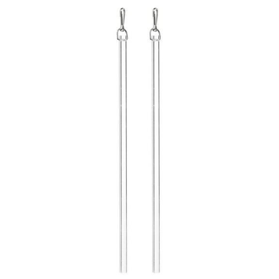 2 Pack 17"Clear Curtain Pull Rod, Acrylic Blind Wand Replacement Part with Hook, Window Blind Tilt Wand
