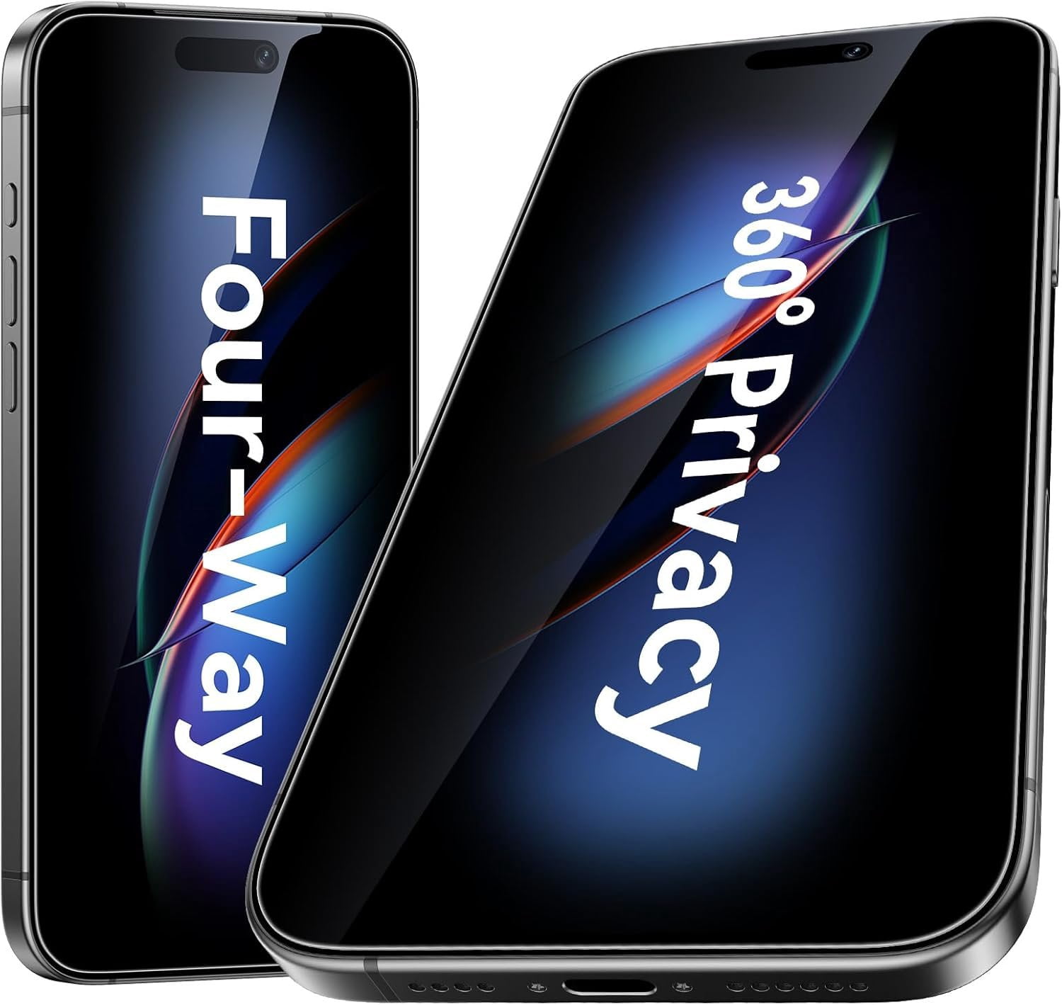 2-Pack for 17 Pro Max 360? Screen Protector - 4-Way Anti-Spy Tempered ...