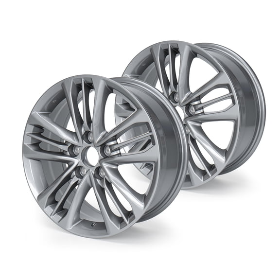 2-Pack 17" Wheel Rim 17x7-inch 5-Lug Machined Grey, for 2015-17 Toyota Camry Replacement Alloy Rim 75171