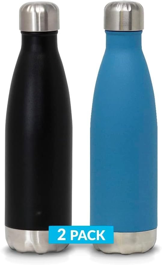 2 Pack 17 oz Insulated Water Bottle - Stainless Steel Cola Shape Thermo ...