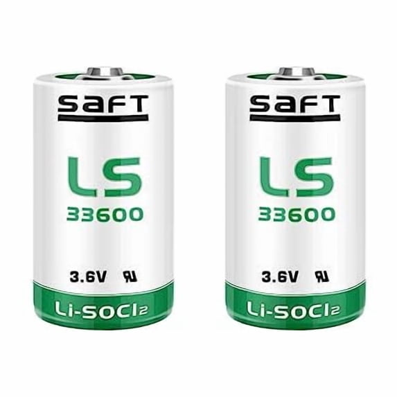(2-Pack) 17000 mAh 3.6V LS33600 Battery for Saft LS33600 D Size 3.6V Lithium Thionyl Chloride Battery