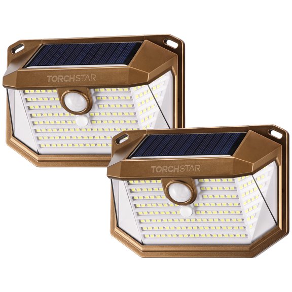 2 Pack 178 LEDs Solar Lights with Motion Sensor, IP65 Waterproof, 6500K Pure White, 3 Lighting Modes & 3 Brightness Levels Adjustable, Oil Rubbed Bronze