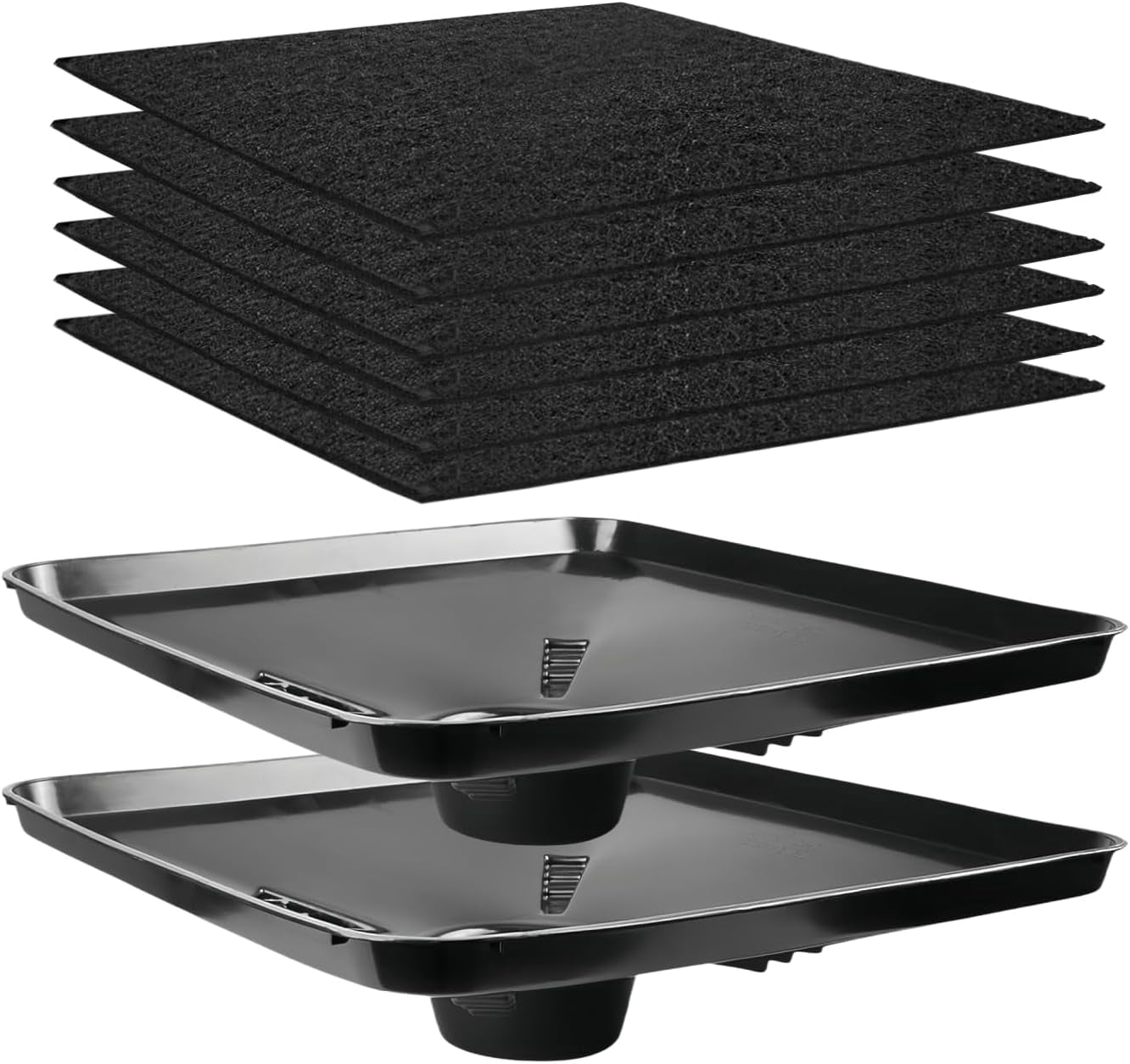 2-Pack 17892 Transmission Drain Pan for Lisle Oil Drains, 6Pcs 22'' Oil Drain Splash Pads, Large Fluid Catch Pan Square Oil Drain Pan Fits Different Funnels Keep Floor Clean