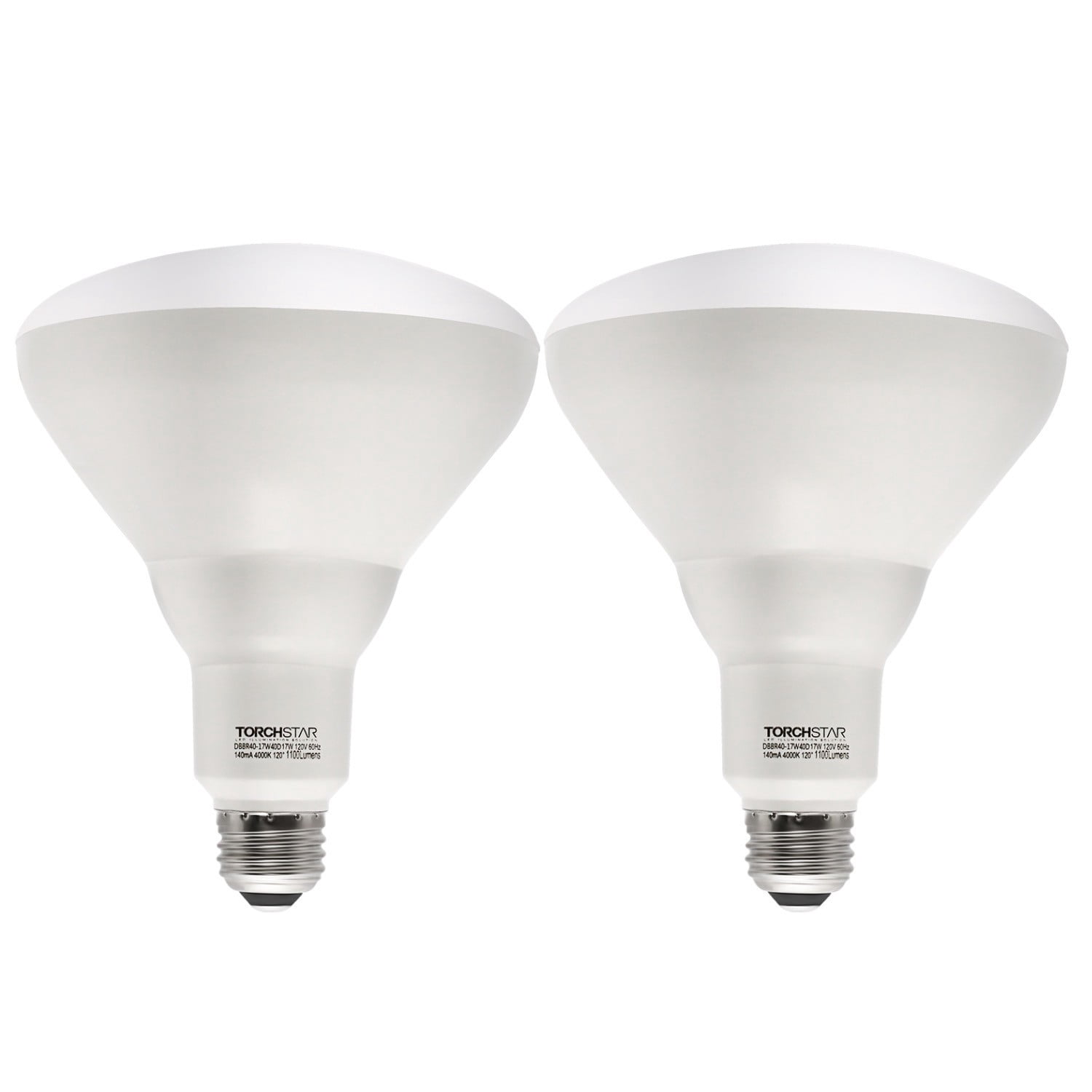 2 Pack 17W (85W Equiv.) Dimmable BR40 LED Bulb, Flood Light Bulb, 1100lm, 4000K Cool White, E26/E27 Base