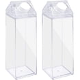 thumbnail image 1 of 2-Pack 17oz Milk Carton Water Bottle - BPA-Free Plastic Reusable Juice & Tea Jug, Leakproof & Kid-Friendly for Travel, Sports, Camping, Outdoor Activities, 1 of 9