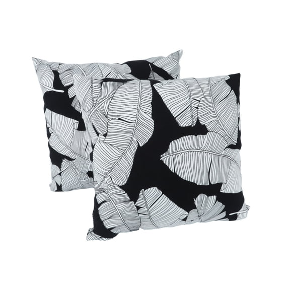 2 Pack 1818 Inch Solid Black Waterproof UV Resistant Outdoor Throw Pillows Solution-Dyed Patio Garden Poolside Decor Cushions Easy Clean Weatherproof Outdoor Pillows