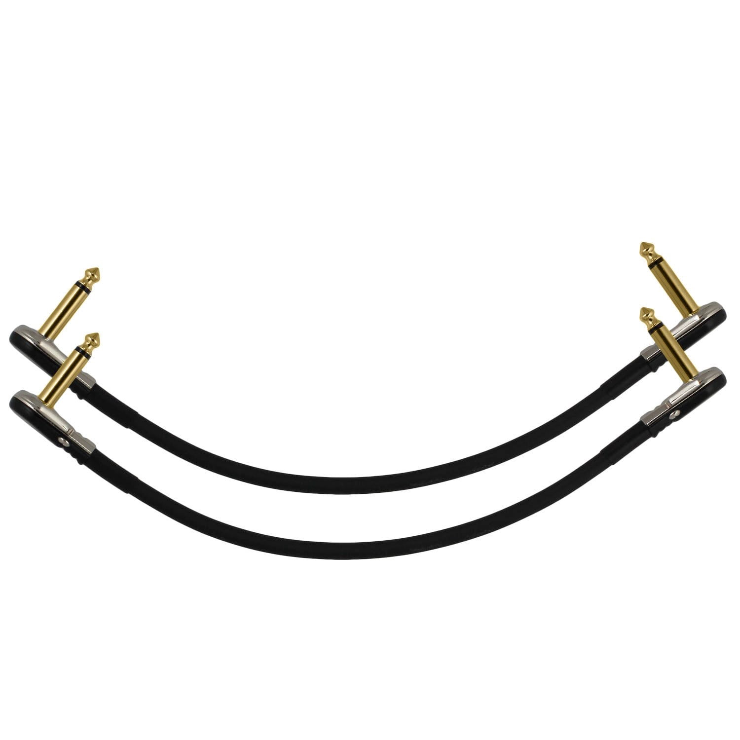 2-Pack 18" Castline Gold Mogami 2524 Guitar Pedal Board Patch Cable TS Low Profile Pancake Connector