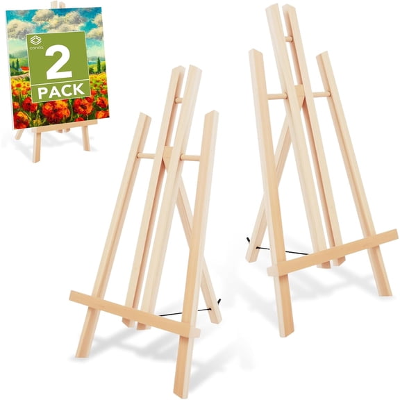 2 Pack 18 Inch Wooden Tabletop Easel Stand, A-Frame Art Painting Easel for Painting, Display & Art Creation, Canvas Holder for Artists, Students & Hobbyists