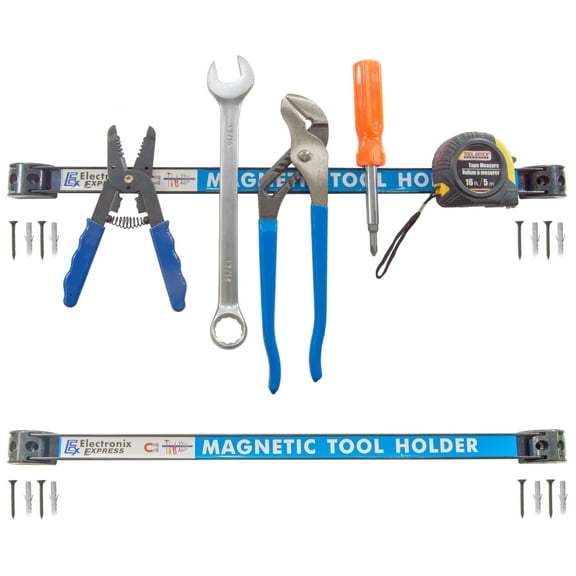 2 Pack 18" Magnetic Tool Organizer Racks (Mounting Screws Included)