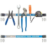 2 Pack 18 Magnetic Tool Organizer Racks Mounting Screws Included