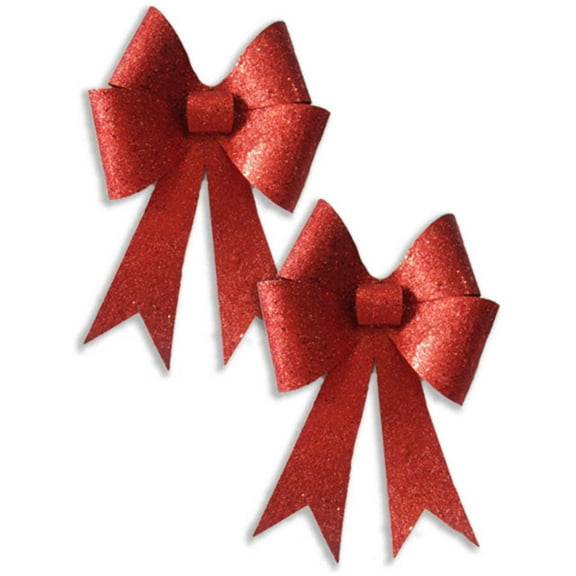 2 Pack 18" PVC Bow Red Glitter