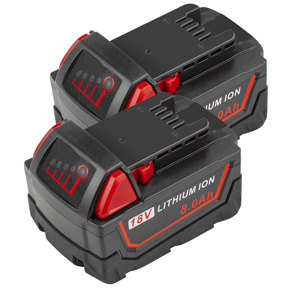 Labtec 18V 8000mAh Power Tool Battery for Milwaukee M18, 2 Pack