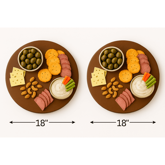 2-Pack 18" Wooden Lazy Susan Turntables Brown Pine Wood, Smooth 360 Rotation, Kitchen & Dining Organizer